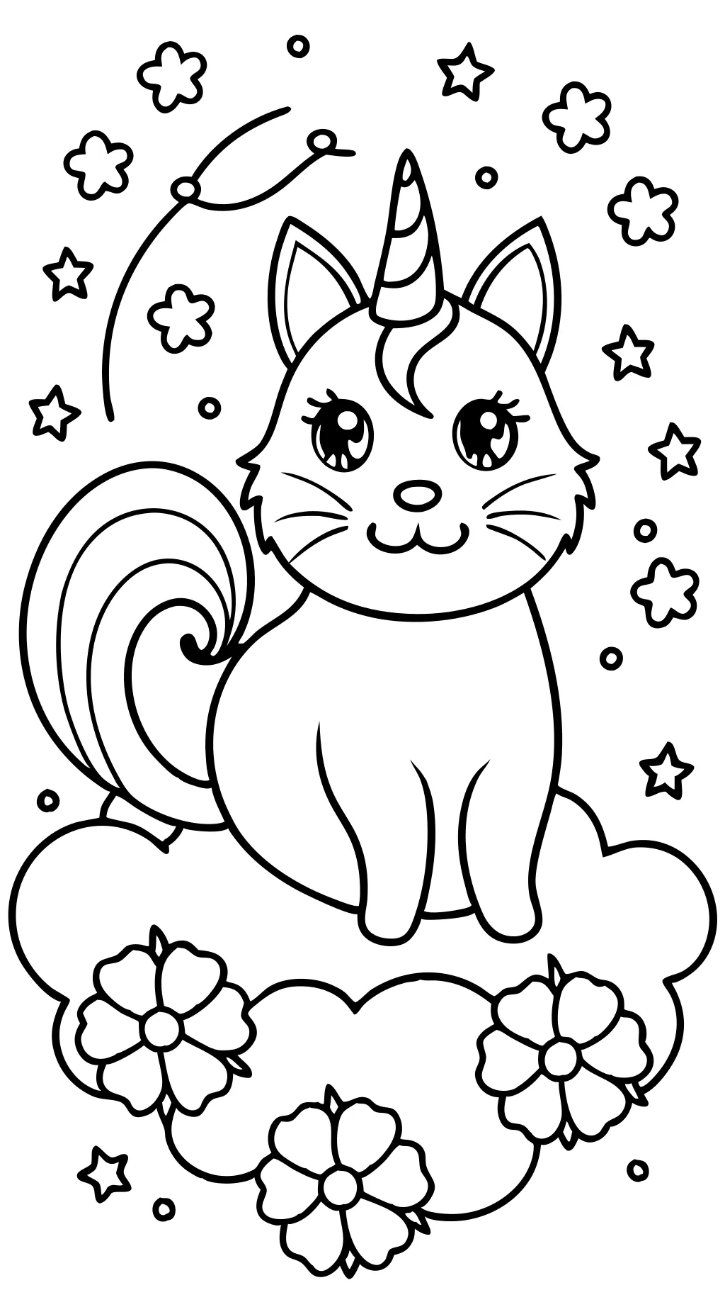 cat unicorn coloring pages